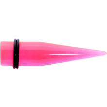 Load image into Gallery viewer, Lightweight Translucent Pink Acrylic Straight Taper Set 14mm to 20mm