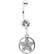 Load image into Gallery viewer, Clear Gem Moon Star Magic Dangle Belly Ring Set of 2