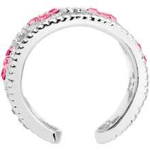 Load image into Gallery viewer, Pink Gem Ring of Hearts Non Pierced Ear Cuff