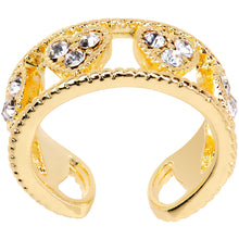 Load image into Gallery viewer, Clear Gem Gold Tone Ring of Hearts Non Pierced Ear Cuff