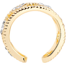 Load image into Gallery viewer, Clear Gem Gold Tone Ring of Hearts Non Pierced Ear Cuff