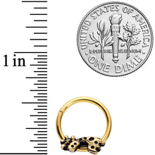 Load image into Gallery viewer, 16G 3/8 Gold Tone Happy Giraffe Hinged Segment Ring