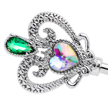 Load image into Gallery viewer, 14G Green Aurora Gem Queens Key Industrial Barbell 38mm