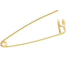 Load image into Gallery viewer, 14G Gold Tone Punk Rock Safety Pin Industrial Barbell 38mm