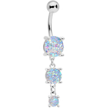 Load image into Gallery viewer, White Gem Triple Drop Dangle Belly Ring