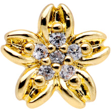 Load image into Gallery viewer, 16G 1/4 Clear Gem Center Gold Tone Flower Cartilage Tragus