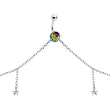 Load image into Gallery viewer, Iridescent Aurora Gem Orb Star Belly Ring Belly Chain