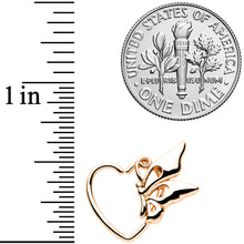 Load image into Gallery viewer, 18G 3/8 Rose Gold Tone Butterfly Heart Left Ear Closure Ring