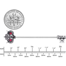 Load image into Gallery viewer, 14G Pink Clear Gem Royal Owl Key Industrial Barbell 38mm