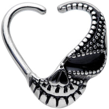 Load image into Gallery viewer, 16G 3/8 Skull Face Heart Left Ear Closure Ring