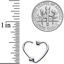 Load image into Gallery viewer, 16G 3/8 Bone Heart Left Ear Closure Ring