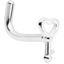 Load image into Gallery viewer, 18G 5/16 Key to Your Heart L Shaped Nose Ring