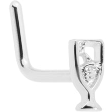 Load image into Gallery viewer, 20G 1/4 New Years Champagne L Shaped Nose Ring