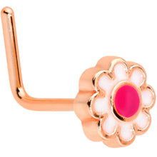 Load image into Gallery viewer, 22G 1/4 Rose Gold Tone Spring Flower L Shaped Nose Ring