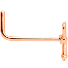 Load image into Gallery viewer, 22G 5/16 Rose Gold Tone Key to Your Heart L Shaped Nose Ring