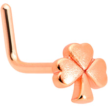 Load image into Gallery viewer, 20G 5/16 Rose Gold Tone St Patricks Shamrock L Shaped Nose Ring