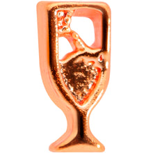 Load image into Gallery viewer, 20G 1/4 Rose Gold Tone New Years Champagne L Shaped Nose Ring