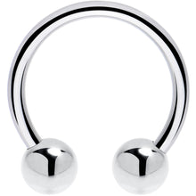 Load image into Gallery viewer, 16G 1/2 Solid 14K White Gold Horseshoe Circular Barbell