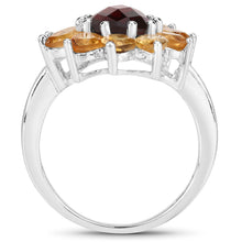 Load image into Gallery viewer, 5.50 Carat Genuine Garnet and Citrine .925 Sterling Silver Ring