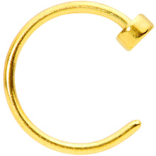 Load image into Gallery viewer, 22G 1/4 Gold Tone Disc Nose Hoop