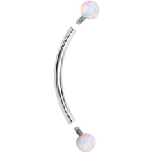 Load image into Gallery viewer, 16G 9/16 3mm White Synthetic Opal Curved Barbell