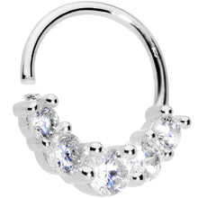 Load image into Gallery viewer, 16G 3/8 Clear CZ Gem Cluster Closure Ring