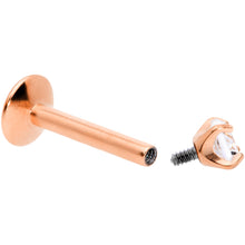 Load image into Gallery viewer, 16G 5/16 3mm CZ Rosy G23 Titanium Internally Threaded Labret