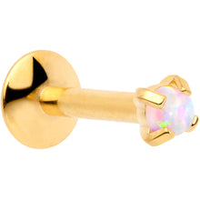 Load image into Gallery viewer, 16G 1/4 2mm Syn Opal Gold G23 Titanium Internal Thread Labret