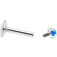 Load image into Gallery viewer, 16G 1/4 2mm Blue Syn Opal G23 Titanium Internal Thread Labret