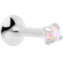 Load image into Gallery viewer, 16G 1/4 2mm White Syn Opal G23 Titanium Internal Thread Labret