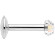 Load image into Gallery viewer, 16G 1/4 2mm White Syn Opal G23 Titanium Internal Thread Labret