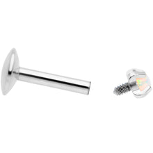 Load image into Gallery viewer, 16G 1/4 2mm White Syn Opal G23 Titanium Internal Thread Labret