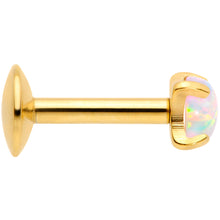 Load image into Gallery viewer, 16G 1/4 3mm Syn Opal Gold G23 Titanium Internal Thread Labret