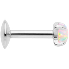 Load image into Gallery viewer, 16G 1/4 3mm White Syn Opal G23 Titanium Internal Thread Labret