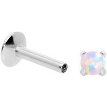 Load image into Gallery viewer, 16G 1/4 3mm White Syn Opal G23 Titanium Internal Thread Labret