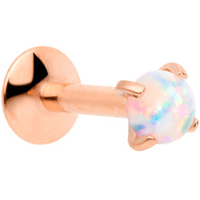 Load image into Gallery viewer, 16G 1/4 3mm Syn Opal Rose Gold G23 Titanium Internal Thread Labret