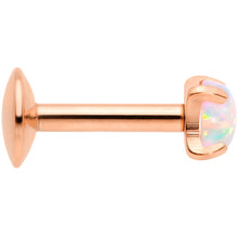 Load image into Gallery viewer, 16G 1/4 3mm Syn Opal Rose Gold G23 Titanium Internal Thread Labret