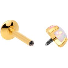 Load image into Gallery viewer, 16G 1/4 4mm Syn Opal Gold G23 Titanium Internal Thread Labret