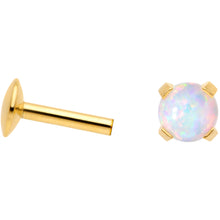 Load image into Gallery viewer, 16G 1/4 4mm Syn Opal Gold G23 Titanium Internal Thread Labret