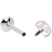 Load image into Gallery viewer, 16G 1/4 4mm White Syn Opal G23 Titanium Internal Thread Labret