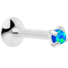 Load image into Gallery viewer, 16G 5/16 2mm Blue Syn Opal G23 Titanium Internal Thread Labret