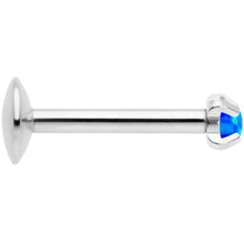Load image into Gallery viewer, 16G 5/16 2mm Blue Syn Opal G23 Titanium Internal Thread Labret