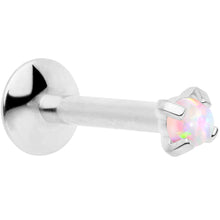 Load image into Gallery viewer, 16G 5/16 2mm White Syn Opal G23 Titanium Internal Thread Labret