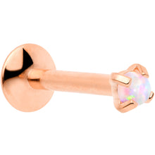 Load image into Gallery viewer, 16G 5/16 2mm Syn Opal Rose Gold G23 Titanium Internal Thread Labret