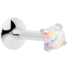Load image into Gallery viewer, 16G 5/16 3mm White Syn Opal G23 Titanium Internal Thread Labret