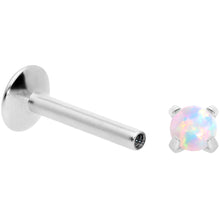 Load image into Gallery viewer, 16G 5/16 3mm White Syn Opal G23 Titanium Internal Thread Labret