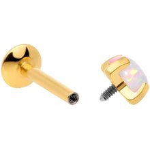 Load image into Gallery viewer, 16G 5/16 4mm Syn Opal Gold G23 Titanium Internal Thread Labret