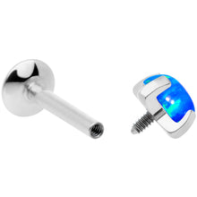 Load image into Gallery viewer, 16G 5/16 4mm Blue Syn Opal G23 Titanium Internal Thread Labret