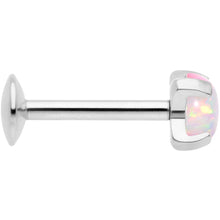 Load image into Gallery viewer, 16G 5/16 4mm White Syn Opal G23 Titanium Internal Thread Labret