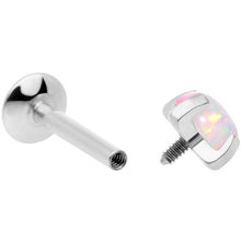 Load image into Gallery viewer, 16G 5/16 4mm White Syn Opal G23 Titanium Internal Thread Labret